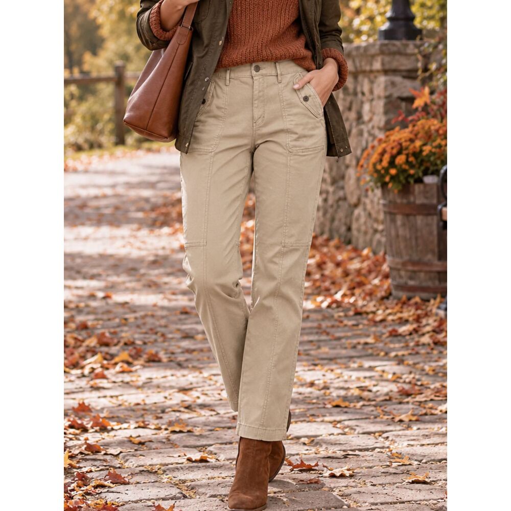 WHBM White House Black Market Pret-A-Jet High Rise Khaki Pants Women’s 8 Stretch